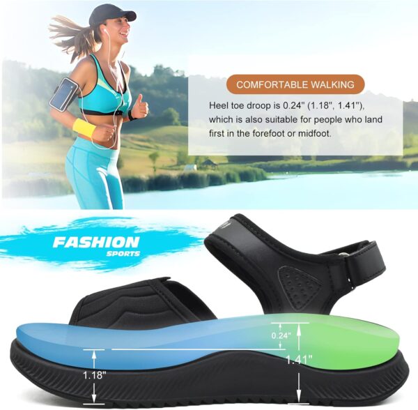 ONCAI Walking Sandals Women,Arch Support Hiking Sandals with Orthotic Outdoor Footbed for Plantar Fasciitis,Water Athletic Platform Sandalias Mujer with 3 Adjustable Strap (US Size 6-12) - Image 6