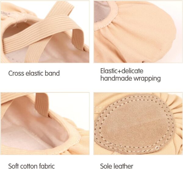 TXJ Sports Ballet Shoes for Women Girls, Women's Ballet Slipper Canvas Dance Shoes Split Sole Yoga Dance Flats - Image 5