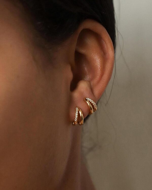 Gold Hoop Earrings for Women,14K Gold Huggie Hoop Earrings for Gift - Image 4