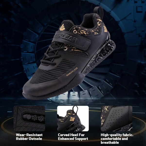MANUEKLEAR Deadlift Shoes, Strong Anti-Slip Lifting Shoes for Men, Professional Training Weightlifting Shoes for Men and Women, Squat Shoes for Powerlifting with Rubber Non-Slip Sole - Image 6