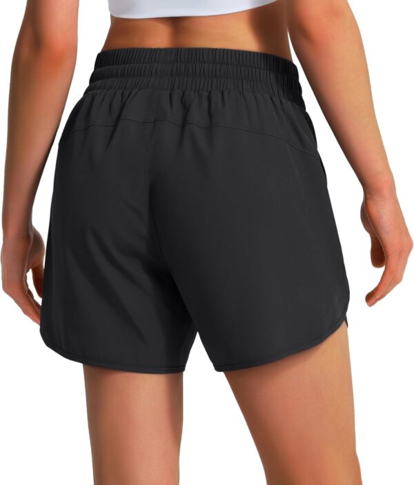 Ksmien Women's 5" Athletic Running Shorts Quick Dry Lightweight Workout Gym Shorts with Zipper Pockets UPF 50+ - Image 3