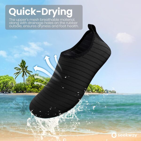 SEEKWAY Water Shoes Women Men Adult Quick-Dry Aqua Socks Barefoot Non Slip for Beach Swim River Pool Lake surf Black SK002(U) - Image 3