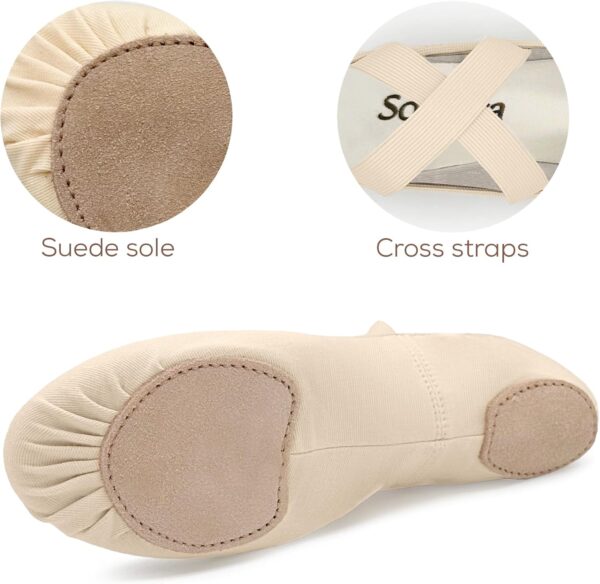 SD16 Bliss, Stretch Canvas Split Sole Ballet Shoes for Adults, Women, High Performance - Image 5