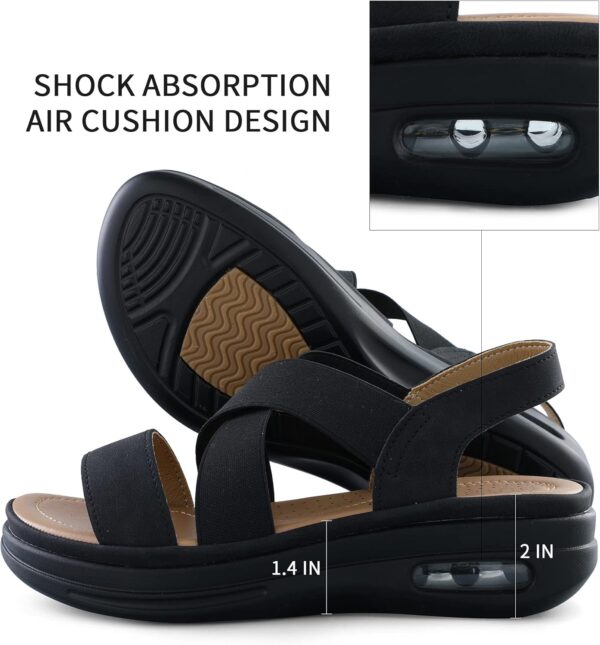 mysoft Women's Comfortable Walking Sandals Air Cushion Sport Slingback Elastic Band Platform Shoes - Image 4