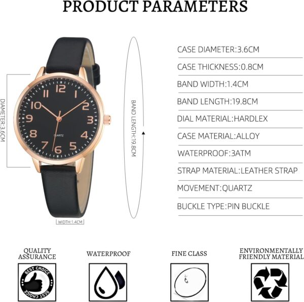 Women's Dainty Analog Leather Dress Watch for Small Wrists, Ladies Waterproof Watches for Women, Reloj para Mujer - Image 7