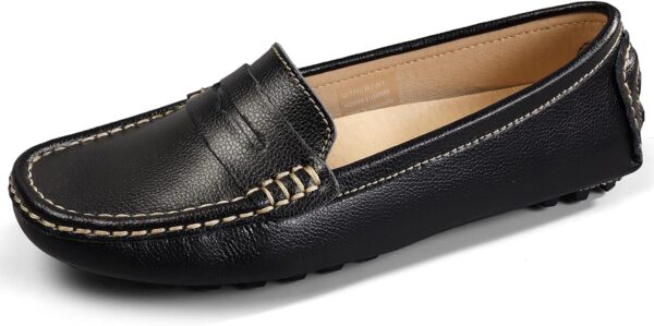 Artisure Women's Classic Comfort Leather Penny Loafers Casual Slip-Ons Lightweight Walking Flats Driving Mocs Boat Shoes - Image 3