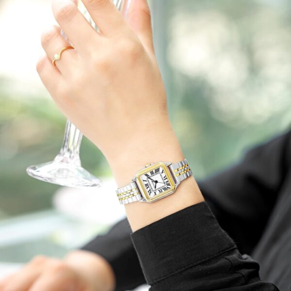Classic Square Watches for Women with Roman Numerals Ladies Casual Dress Watch - Image 3