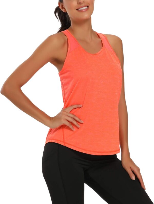 Aeuui Womens Workout Tops for Women Racerback Tank Tops Mesh Yoga Shirts Athletic Running Tank Tops Sleeveless Gym Clothes - Image 3