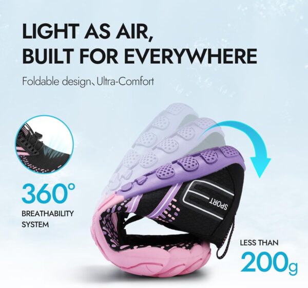 ATHMILE Hiking Barefoot Water Shoes for Women Men Beach Swim Aqua Pool River Quick Dry Athletic Wide Toe Outdoor Sport Kayaking Boating Rock Climbing Yoga Lake - Image 5
