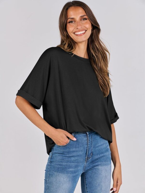ANRABESS Womens Tops Oversized T Shirts Short Sleeve Crewneck Summer Casual Loose Basic Tee Shirt 2025 Trendy Fashion Clothes - Image 9
