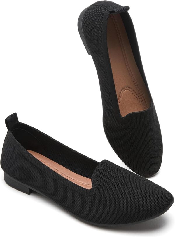 BABUDOG Women's Sparkly Flats Shoes Shiny Mesh Loafers Shoes Soft Memory Foam Flats - Image 2