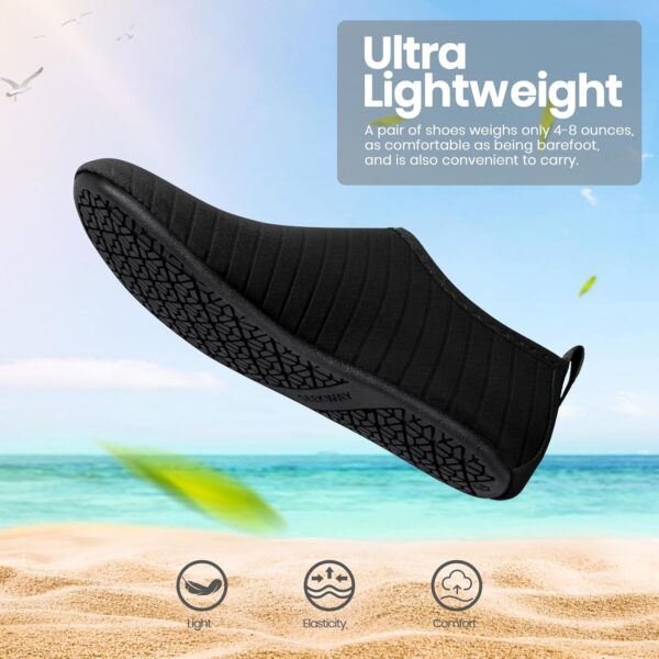 SEEKWAY Water Shoes Women Men Adult Quick-Dry Aqua Socks Barefoot Non Slip for Beach Swim River Pool Lake surf Black SK002(U) - Image 7