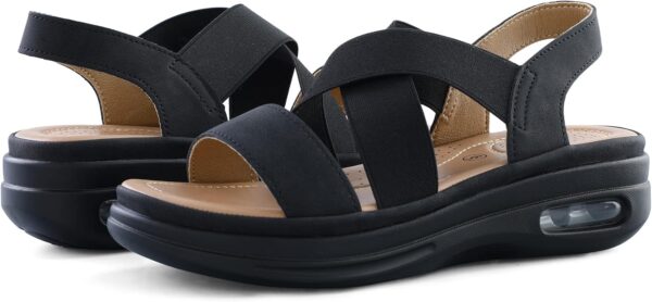 mysoft Women's Comfortable Walking Sandals Air Cushion Sport Slingback Elastic Band Platform Shoes - Image 3
