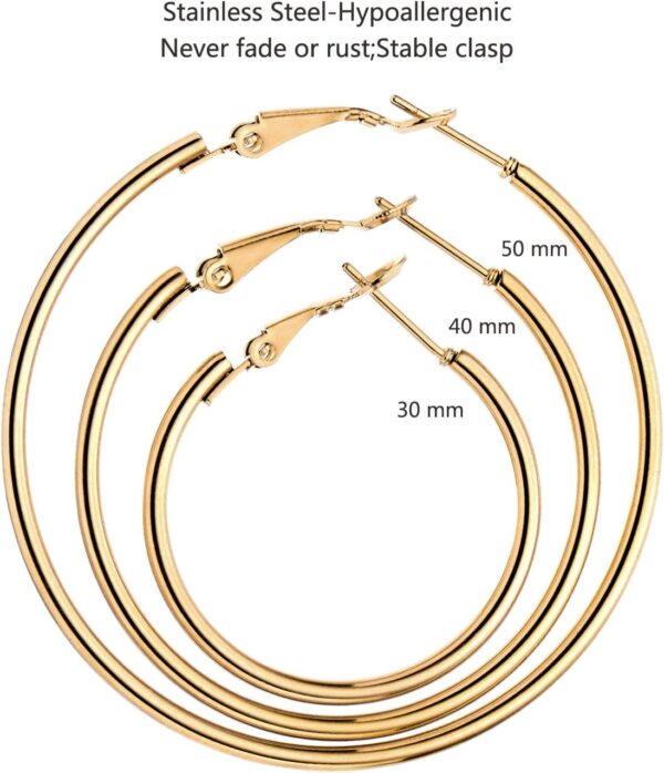 Stainless Steel Gold/Silver Plated Hoop Earrings for Women, Hypoallergenic 14k Gold Hoops Huggie Earrings Lightweight Cartilage Small CZ Ball Flatback Studs Earring Pack for Multiple Piercing - Image 5