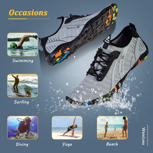 WateLves Water Shoes Mens Womens Beach Swim Shoes Quick-Dry Aqua Socks Pool Shoes for Surf Yoga Water Aerobics - Image 9