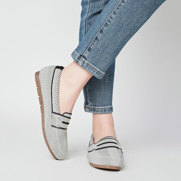 Loafers for Women Comfortable Dressy Casual Work Flats Lightweight & Breathable Slip On Walking Shoes Knit - Image 3
