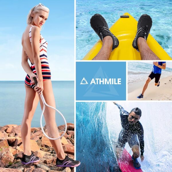 ATHMILE Hiking Barefoot Water Shoes for Women Men Beach Swim Aqua Pool River Quick Dry Athletic Wide Toe Outdoor Sport Kayaking Boating Rock Climbing Yoga Lake - Image 8