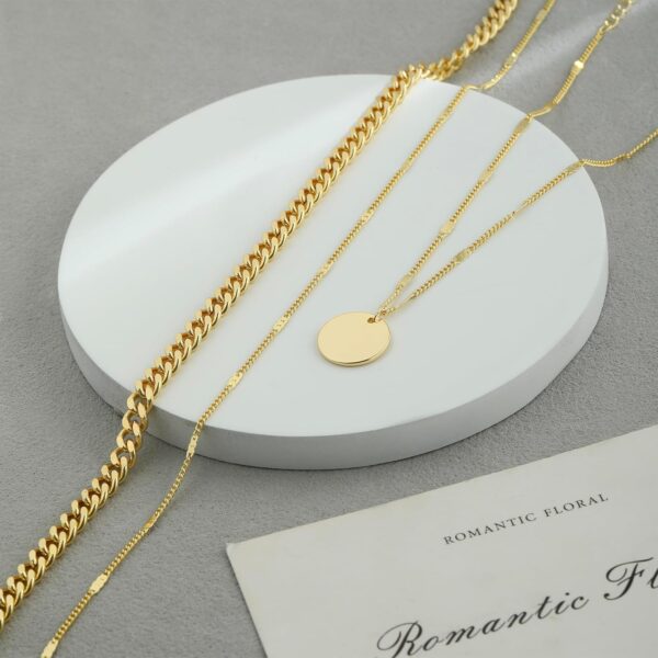 14K Gold Plated Layering Necklaces For Women Gold Necklace Set, Cuban Link, Snake Chain, Paperclip Layered Chains, Twisted Rope and Twisted Chain, Trendy Layering Necklace - Image 9