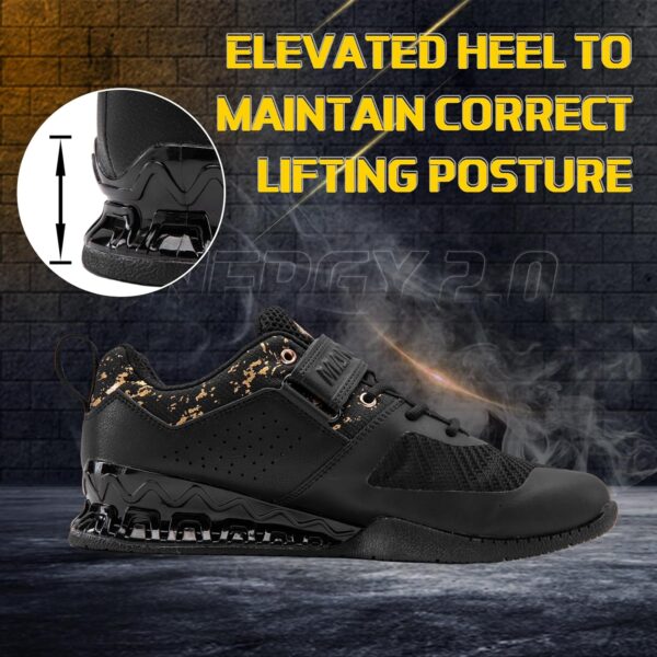 MANUEKLEAR Deadlift Shoes, Strong Anti-Slip Lifting Shoes for Men, Professional Training Weightlifting Shoes for Men and Women, Squat Shoes for Powerlifting with Rubber Non-Slip Sole - Image 4