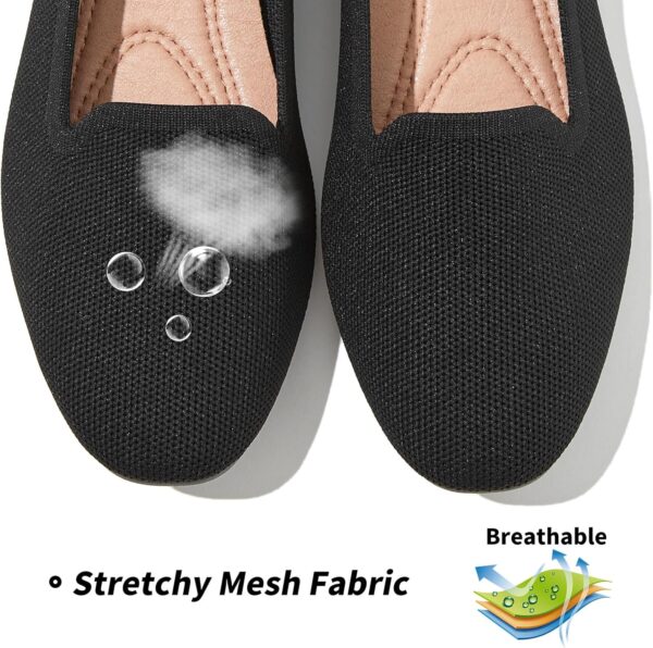 BABUDOG Women's Sparkly Flats Shoes Shiny Mesh Loafers Shoes Soft Memory Foam Flats - Image 3