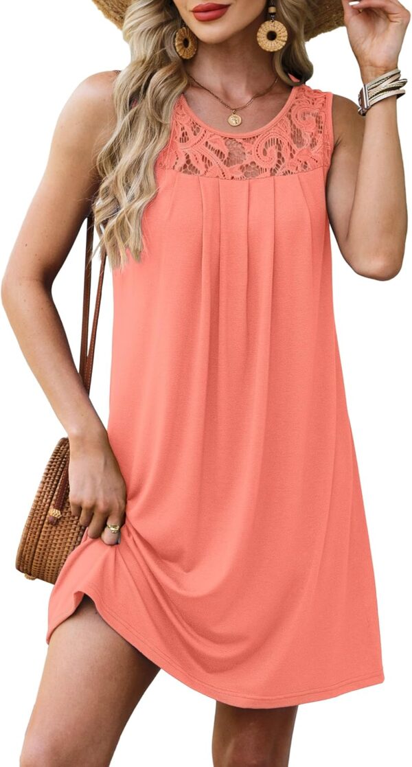 Summer Dresses for Women Sleeveless Lace Crewneck Sundress (S-3XL) - Image 2
