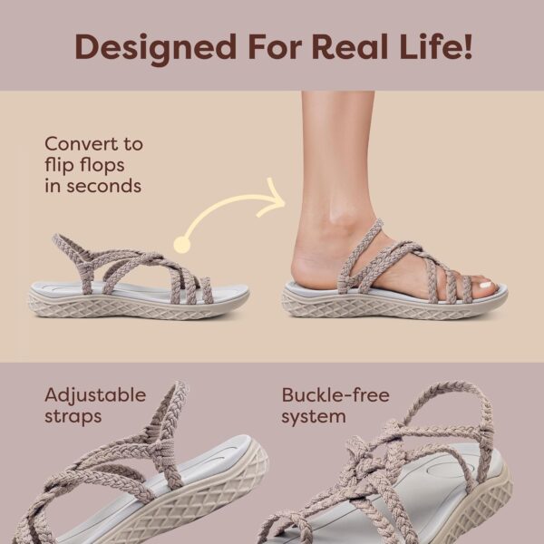 Plaka Explore Walking and Hiking Sandals for Women | Comfortable Summer Sandal with Arch Support | Waterproof Comfy Sandals for Travel, Beach or Poolside - Image 5