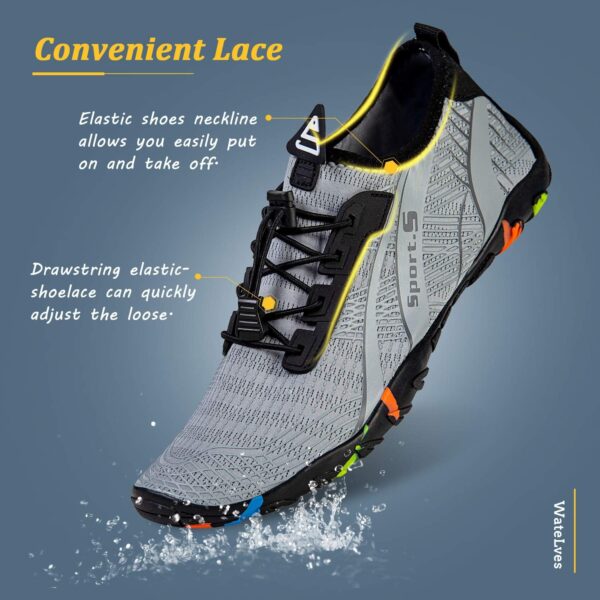 WateLves Water Shoes Mens Womens Beach Swim Shoes Quick-Dry Aqua Socks Pool Shoes for Surf Yoga Water Aerobics - Image 8
