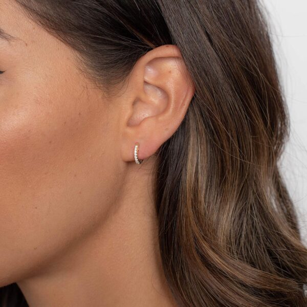 PAVOI 14K Gold Plated Cubic Zirconia Cuff Earrings Huggie Stud - Image 3