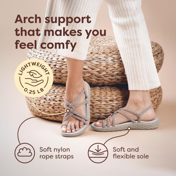 Plaka Explore Walking and Hiking Sandals for Women | Comfortable Summer Sandal with Arch Support | Waterproof Comfy Sandals for Travel, Beach or Poolside - Image 3