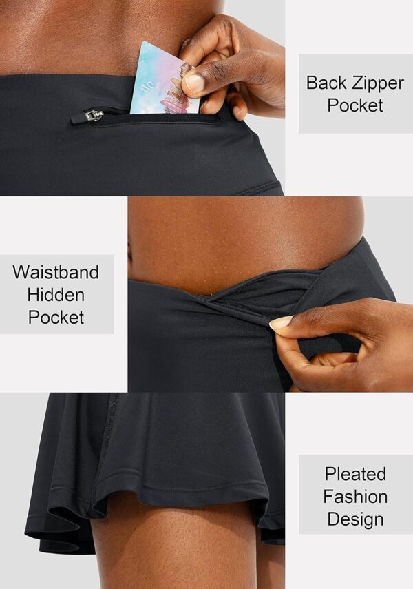 SANTINY Pleated Tennis Skirt for Women with 4 Pockets Women's High Waisted Athletic Golf Skorts Skirts for Running Casual - Image 5