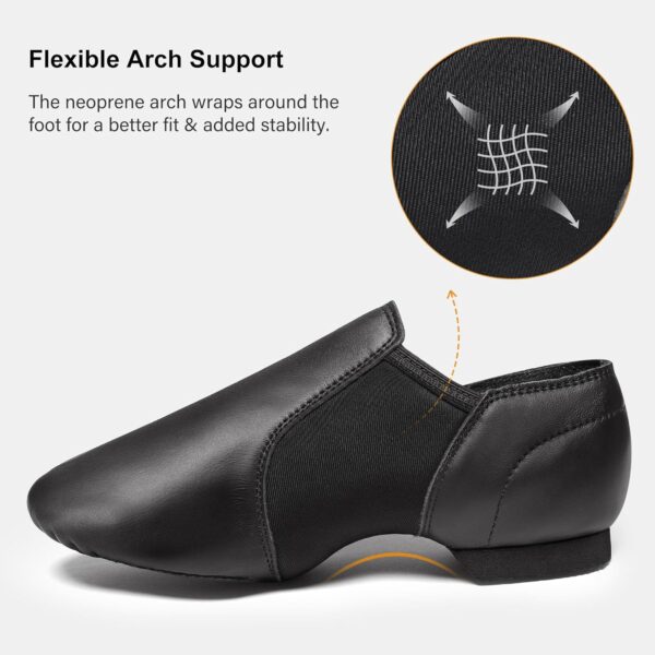 Stelle Jazz Shoes for Women Men Leather Upper Slip-on Dance Shoes Unisex - Image 4